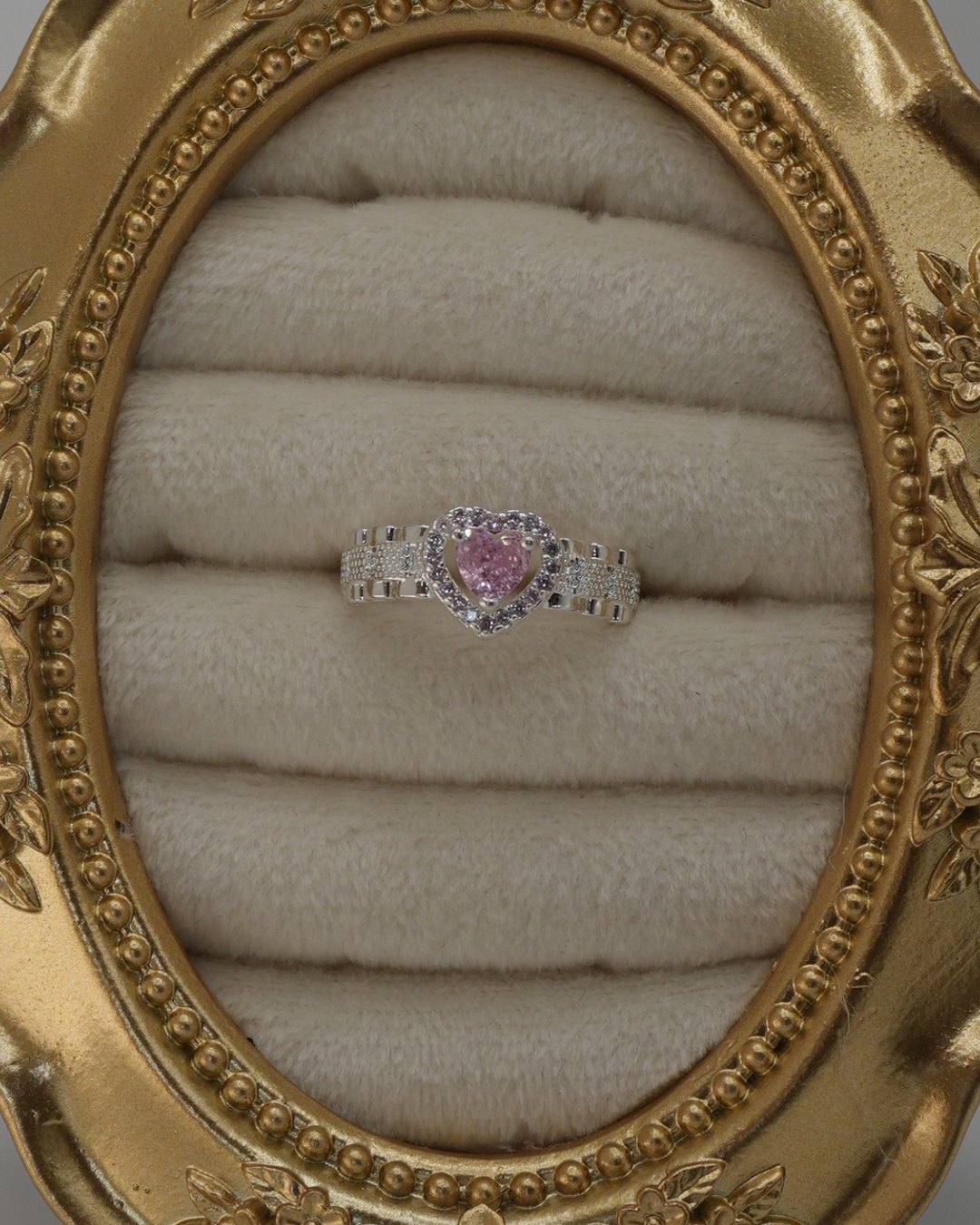 Double Heart Rolly Ring