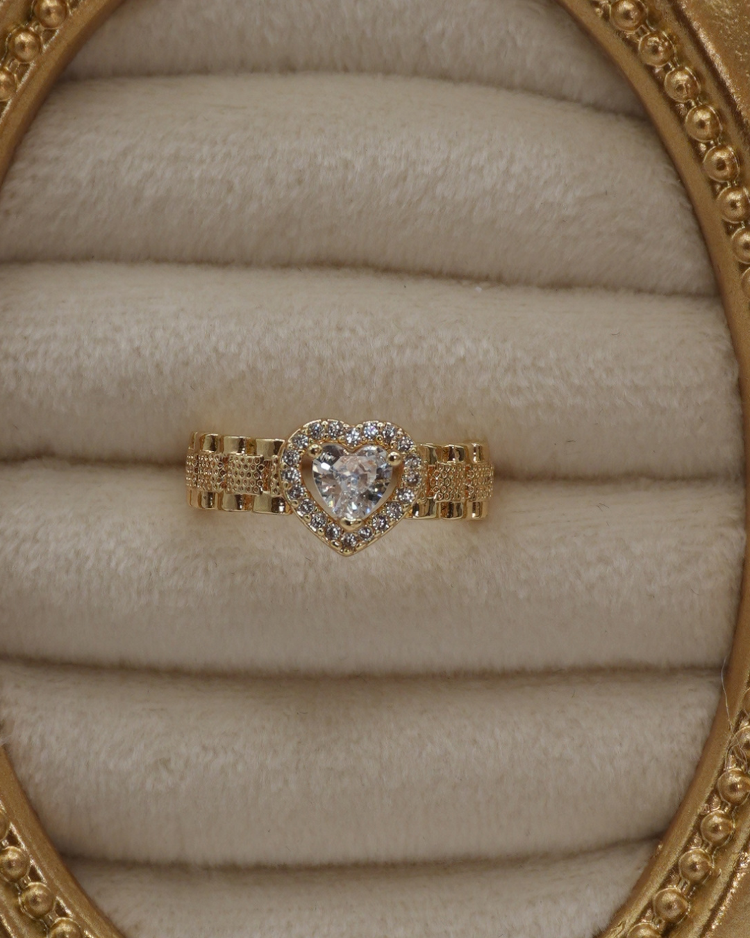 Double Heart Rolly Ring