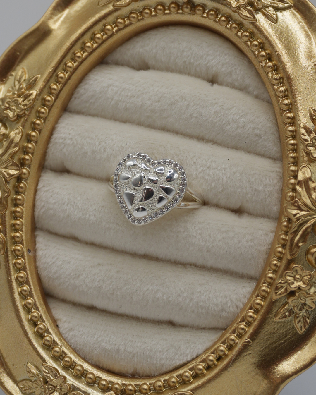 Heart Nugget Ring (Gold & Silver)